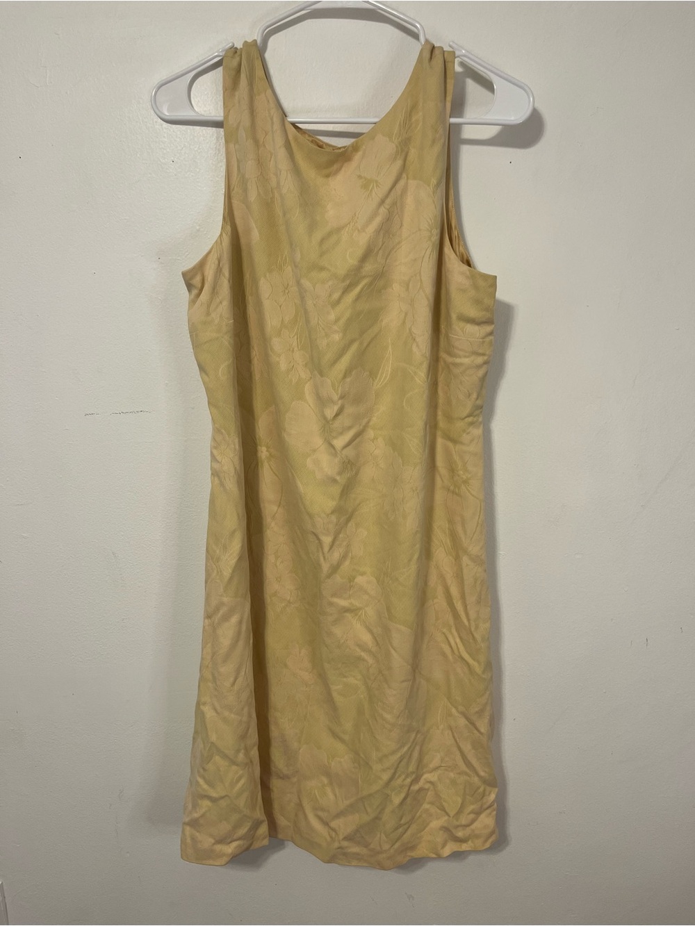 Tommy Bahama Silk Hawaiian Pale Yellow Floral Sleeveless Dress